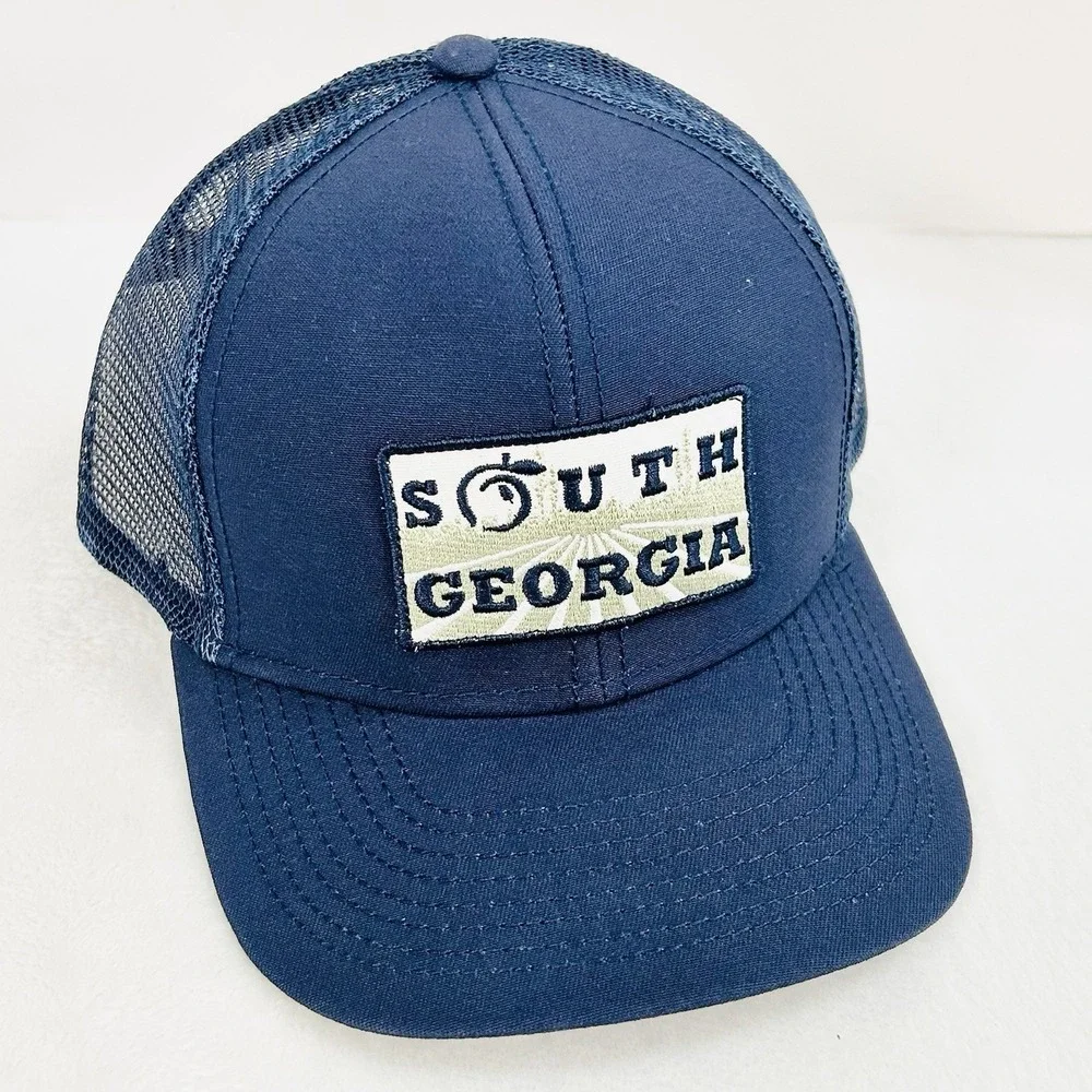 The State Company South Georgia Square Patch‎ Trucker Hat Cap Adjustable Blue